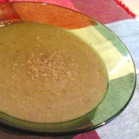 Sopa de alho francês e lentilhas 