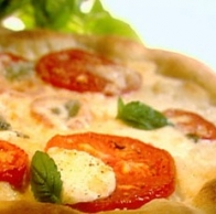 Pizza de Mozzarella al pesto 
