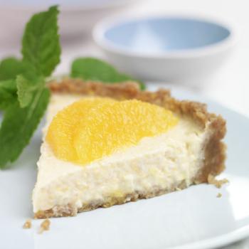 Tarte de batido de arando e laranja